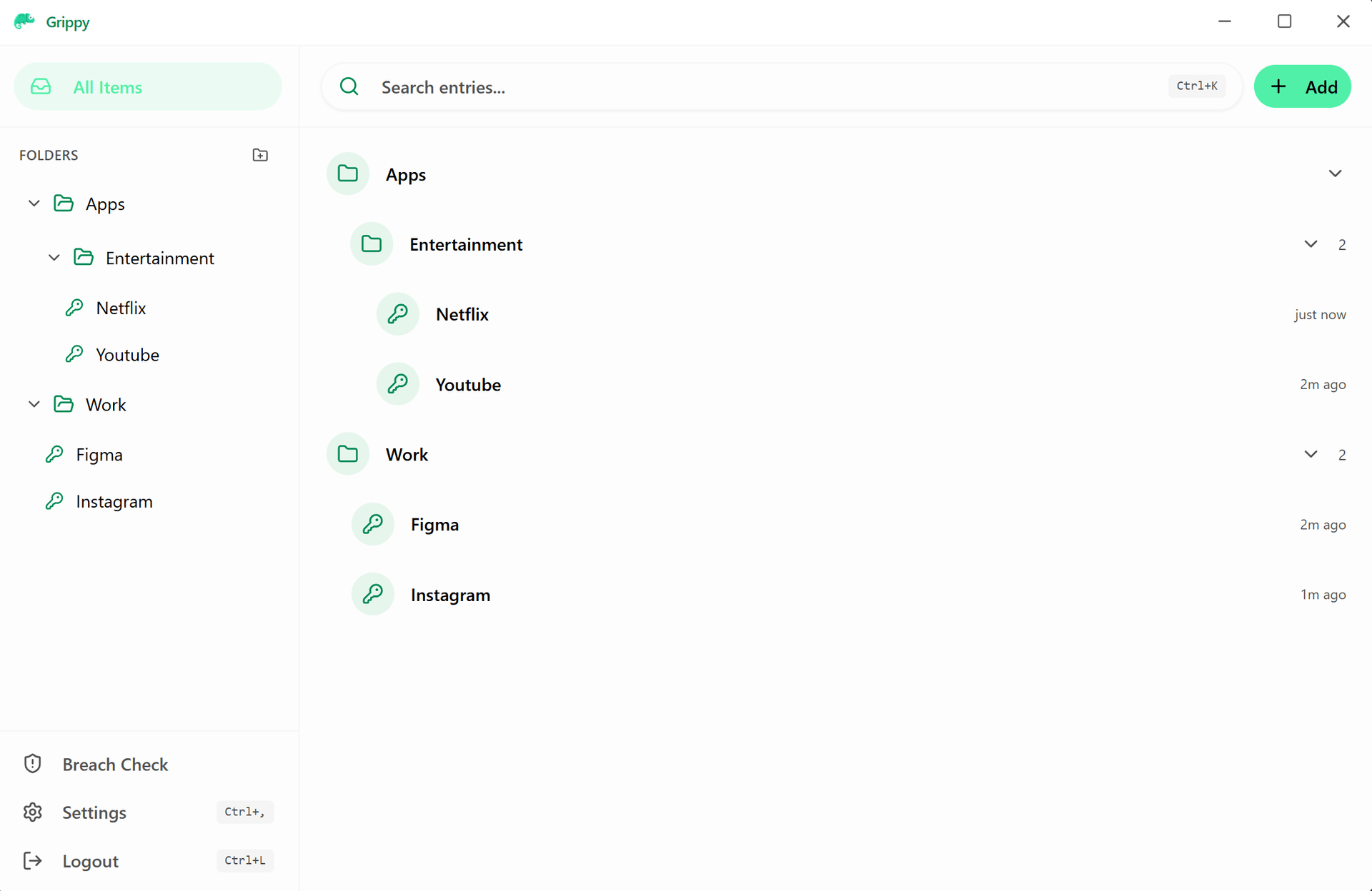 Grippy password manager